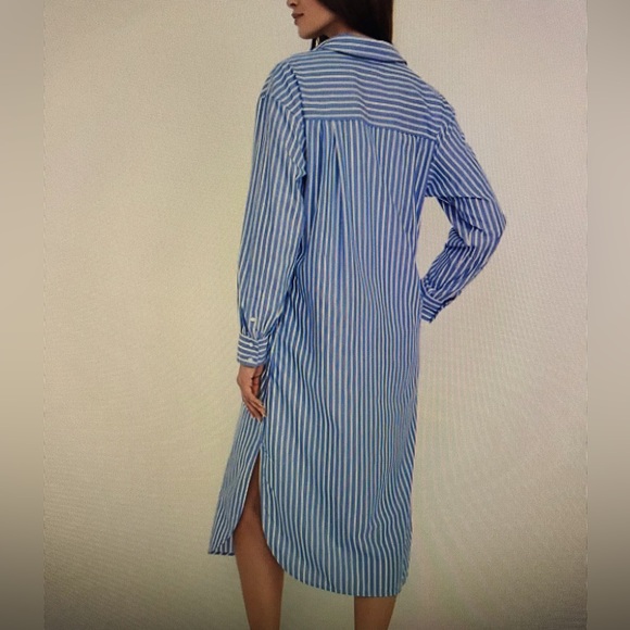 Old Navy Striped Midi Shirt Dress - Picture 3 of 4